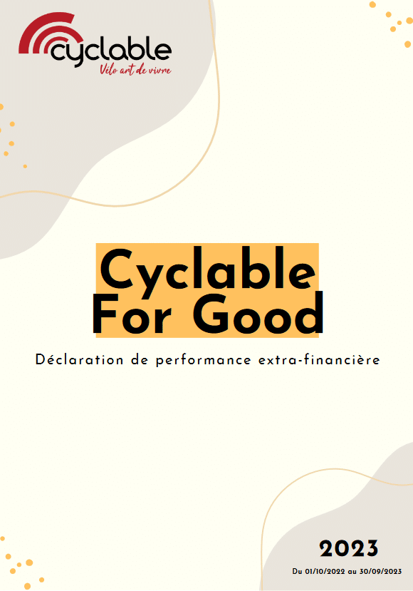 Image de la page de couverture du rapport RSE Cyclable 2023